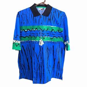 Vtg 80s 90s Wilson Tennis Shirts Large Men's Blue S/S Hong Kong Dead Stock NWT